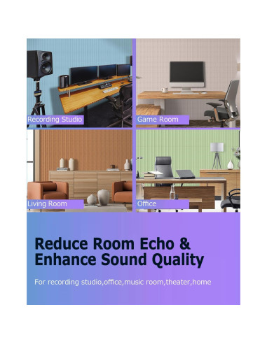 Paneles Acústicos Grandes BUBOS 120x28 cm 3D Camel - Paquete de 6