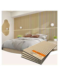 Paneles Acústicos de MDF Upick 48x61 cm Paquete de 4 Roble