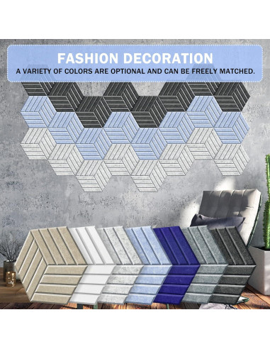 Paneles Acústicos Autoadhesivos 12 Piezas 35.6x30.5x1.0 cm Gris