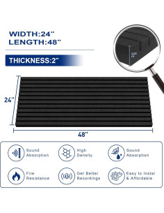 Paneles de Espuma Acústica Aislantes de Sonido 121.92x60.96cm Negro 2