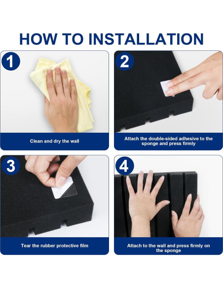 Paneles de Espuma Acústica Aislantes de Sonido 121.92x60.96cm Negro