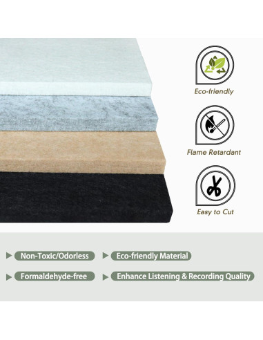 Paneles Acústicos TroyStudio 20 Pcs Fieltro 30.48 cm Blanco