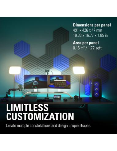 Paneles Acústicos Elgato Wave - Set de 6 Azul, Doble Densidad