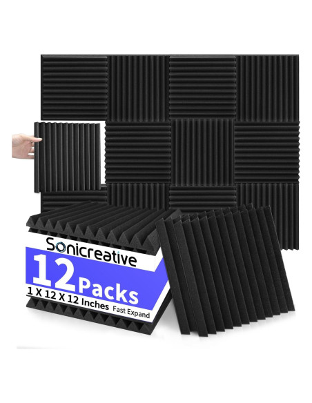 Paquete de 12 Paneles Acústicos Aislantes 1" x 30.48 cm
