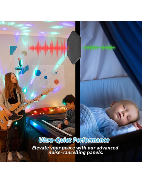 Paneles Acústicos Hexagonales Art3d 12 Pcs Triángulo Negro