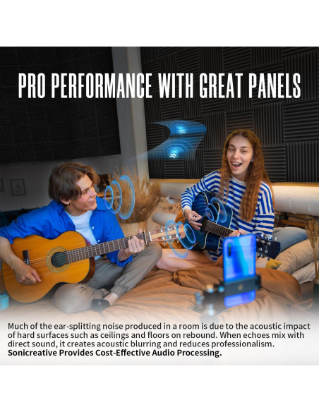 Paquete de 12 Paneles Acústicos Aislantes 1" x 30.48 cm