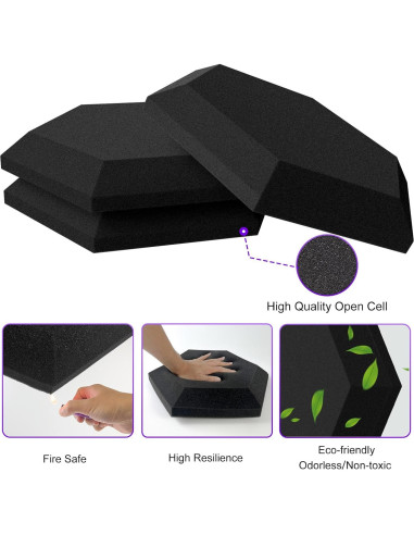 Paneles Acústicos Hexagonales TroyStudio 12 Pcs 35.1x30 cm