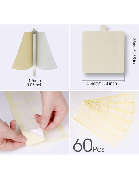 Cinta Doble Cara Sonicism 60 Unidades 35x35mm Transparente