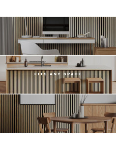 Paquete de 2 Paneles Acústicos de Madera COREMINDED 240x32 cm 2