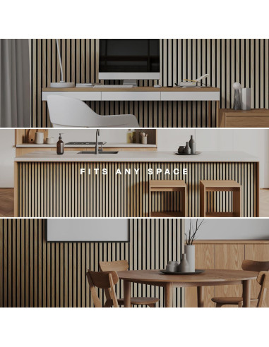 Paquete de 2 Paneles Acústicos de Madera COREMINDED 240x32 cm