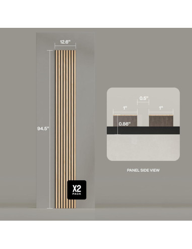 Paquete de 2 Paneles Acústicos de Madera COREMINDED 240x32 cm