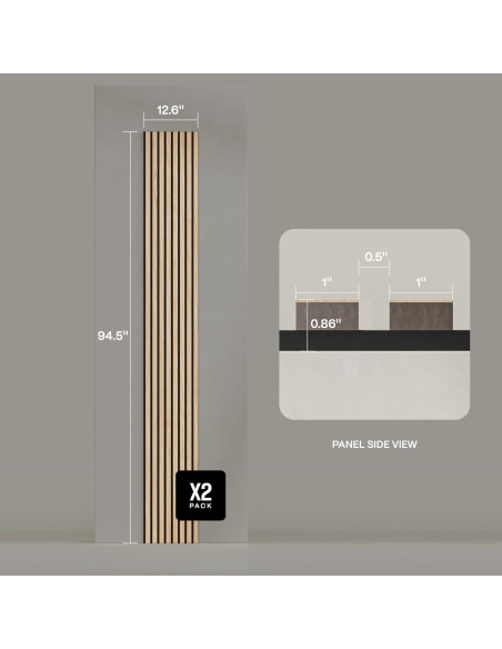 Paquete de 2 Paneles Acústicos de Madera COREMINDED 240x32 cm