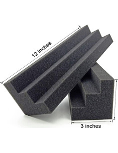 Paneles Acústicos Trampa de Graves 12 Unidades 30.48x7.62x7.62cm 2