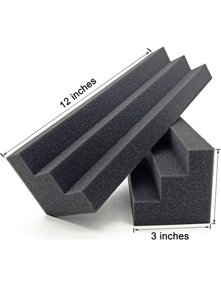 Paneles Acústicos Trampa de Graves 12 Unidades 30.48x7.62x7.62cm