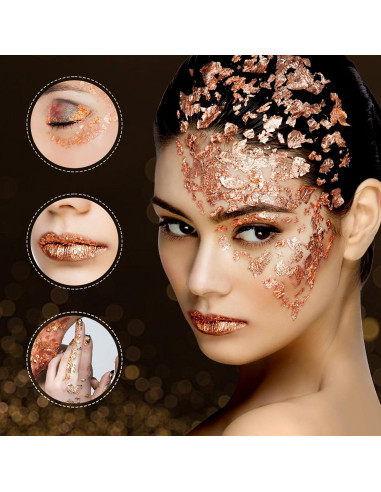 Hojuelas de Oro Comestibles FlyCoco - 3 Botellas Oro Rosa