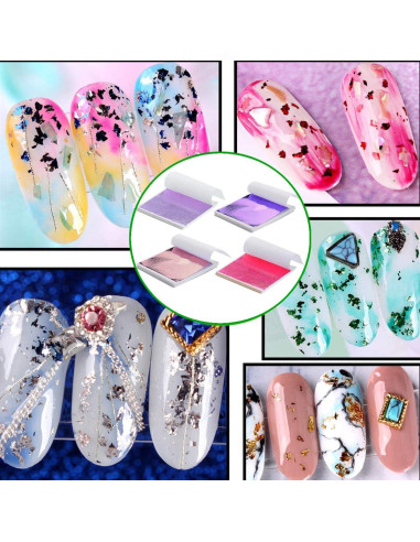 Juego de 200 Hojas de Hoja de Oro Imitación Y-Axis 4 Colores