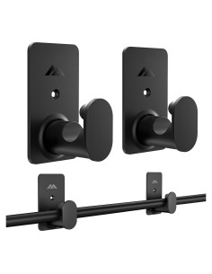 Soporte de Varilla de Cortina Sin Perforación ZNONOX 2 Piezas Negro