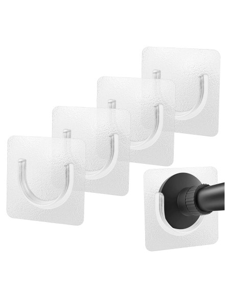 4 Soportes Adhesivos para Varilla de Cortina Tucnoeu 7cm