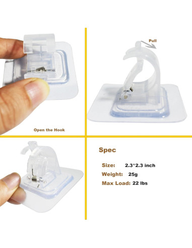 Ganchos Adhesivos MyyYiTar 8 Pcs Soporte Cortina 20kg