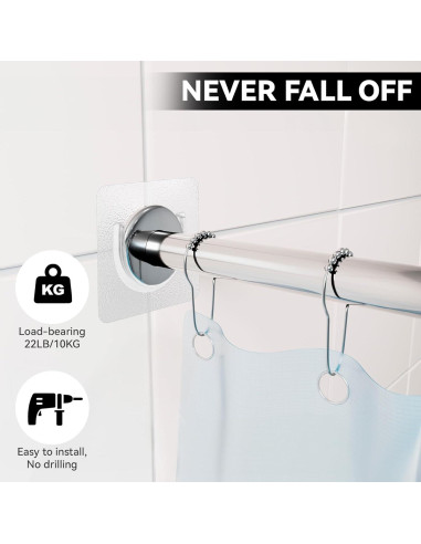 4 Soportes Adhesivos para Varilla de Cortina Tucnoeu 7cm