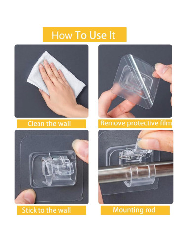 Ganchos Adhesivos MyyYiTar 8 Pcs Soporte Cortina 20kg