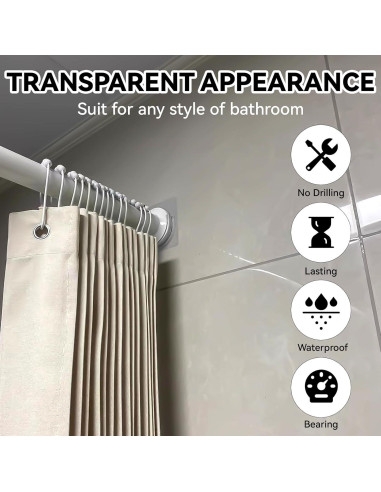 4 Soportes Adhesivos para Varilla de Cortina Tucnoeu 7cm