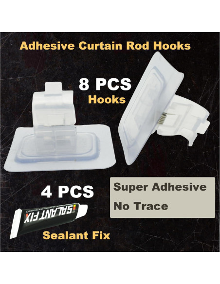 Ganchos Adhesivos MyyYiTar 8 Pcs Soporte Cortina 20kg