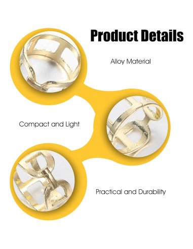 Anillos de Bufanda Bremorou 2 Pcs Oro Plata Elegantes