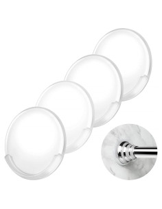 Soporte de Varilla de Cortina de Ducha Adhesivo AYAYASTORY - Paquete de 4