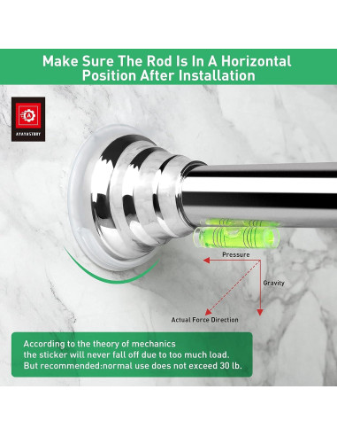 Soporte de Varilla de Cortina de Ducha Adhesivo AYAYASTORY - Paquete de 4