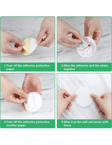 Soporte de Varilla de Cortina de Ducha Adhesivo AYAYASTORY - Paquete de 4