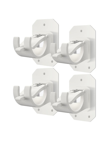 Soportes de Barra de Cortina Sin Taladro Codoule 4PCS Blanco