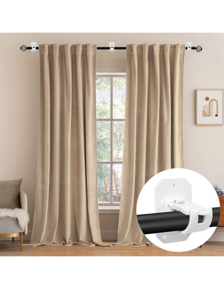 Soportes de Barra de Cortina Sin Taladro Codoule 4PCS Blanco