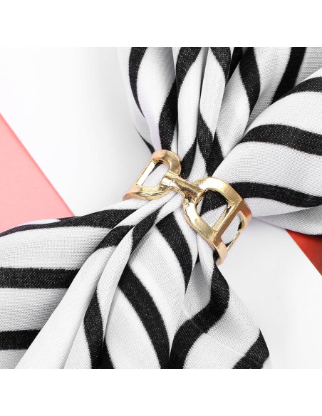 Anillos de Bufanda Bremorou 2 Pcs Oro Plata Elegantes