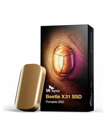 SSD Portátil SK hynix Beetle X31 1TB USB 3.2 DRAM Oro Champán