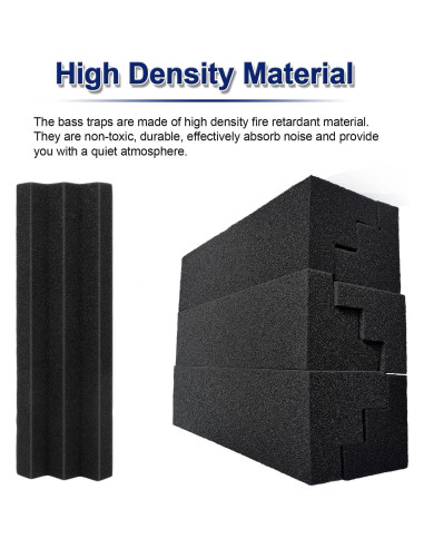 16 Paneles Acústicos Espuma Aislante Negro 30x7.6cm