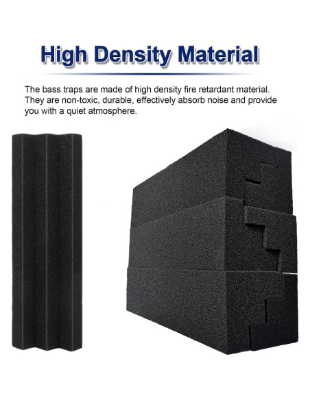 16 Paneles Acústicos Espuma Aislante Negro 30x7.6cm