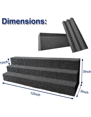 16 Paneles Acústicos Espuma Aislante Negro 30x7.6cm