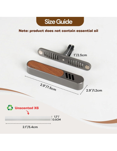 Difusor de Ambientador para Auto Glosiory - 2 Paquetes con Varillas