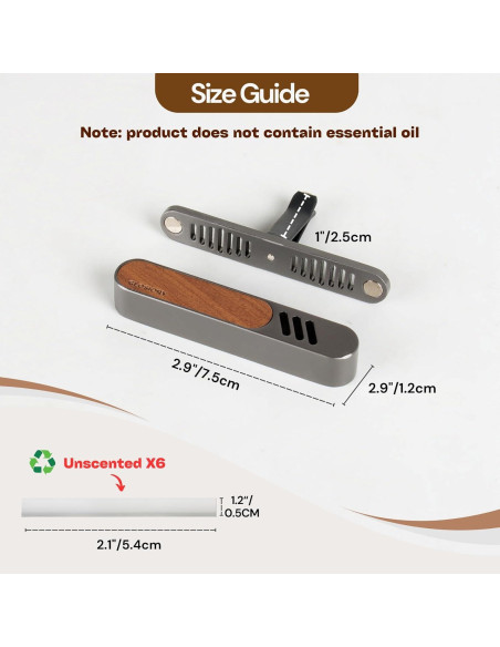 Difusor de Ambientador para Auto Glosiory - 2 Paquetes con Varillas