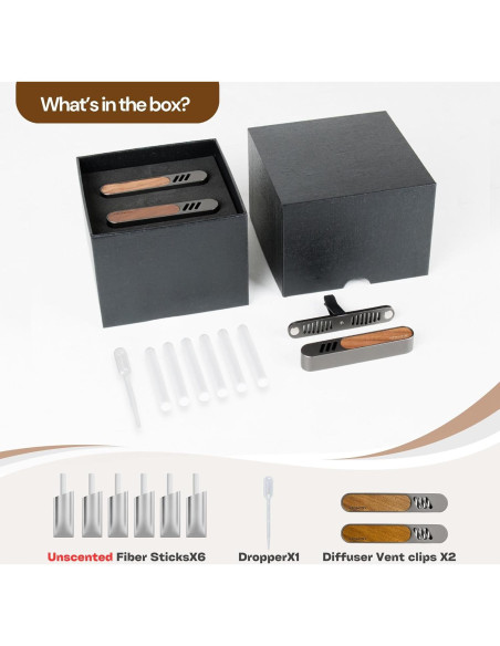 Difusor de Ambientador para Auto Glosiory - 2 Paquetes con Varillas