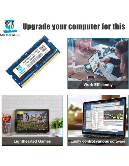 Memoria RAM 8GB DDR3L 1600MHz SODIMM Motoeagle 1.35V