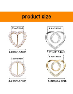 Set de 4 Anillos y Deslizadores de Bufanda Metal WORUYANG 2