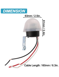 Interruptor de luz nocturna DIANQI AC/DC 12V 10A con fotocélula 2