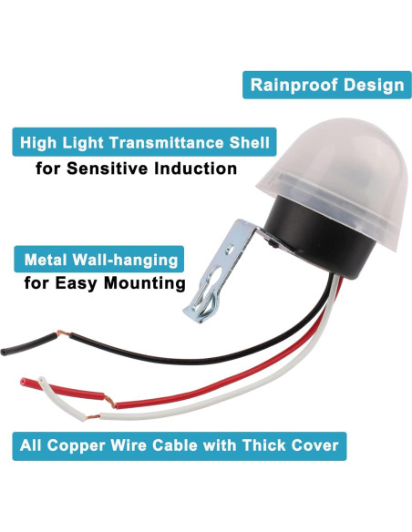Interruptor de luz nocturna DIANQI AC/DC 12V 10A con fotocélula