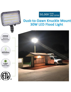 Luz de Inundación LED 30W SZGMJIA con Fotocélula 4050lm 2