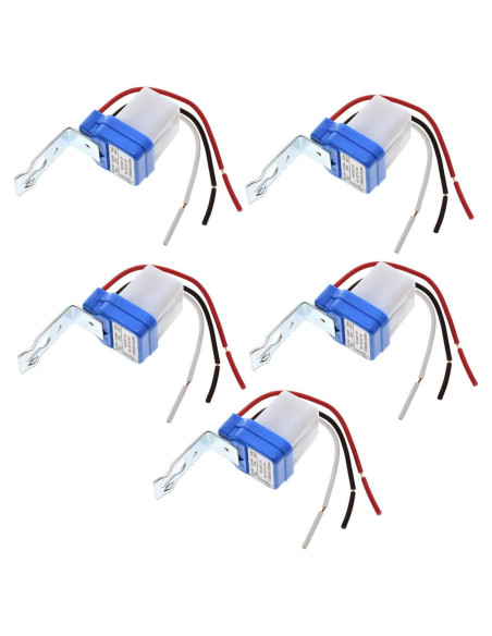 5 Interruptores de Luz Fotocélula Azuocn 110V Auto On/Off 10A