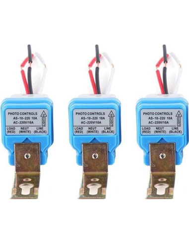 5 Interruptores de Luz Fotocélula Azuocn 110V Auto On/Off 10A