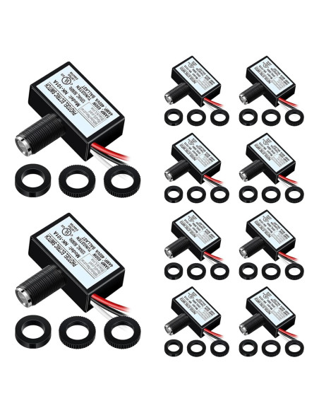 Paquete de 10 Interruptores de Luz con Sensor Fotoeléctrico 220V