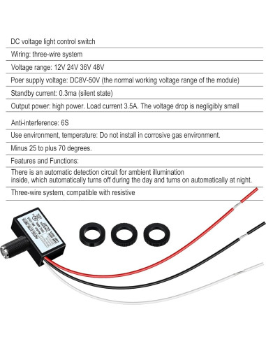 Paquete de 10 Interruptores de Luz con Sensor Fotoeléctrico 220V